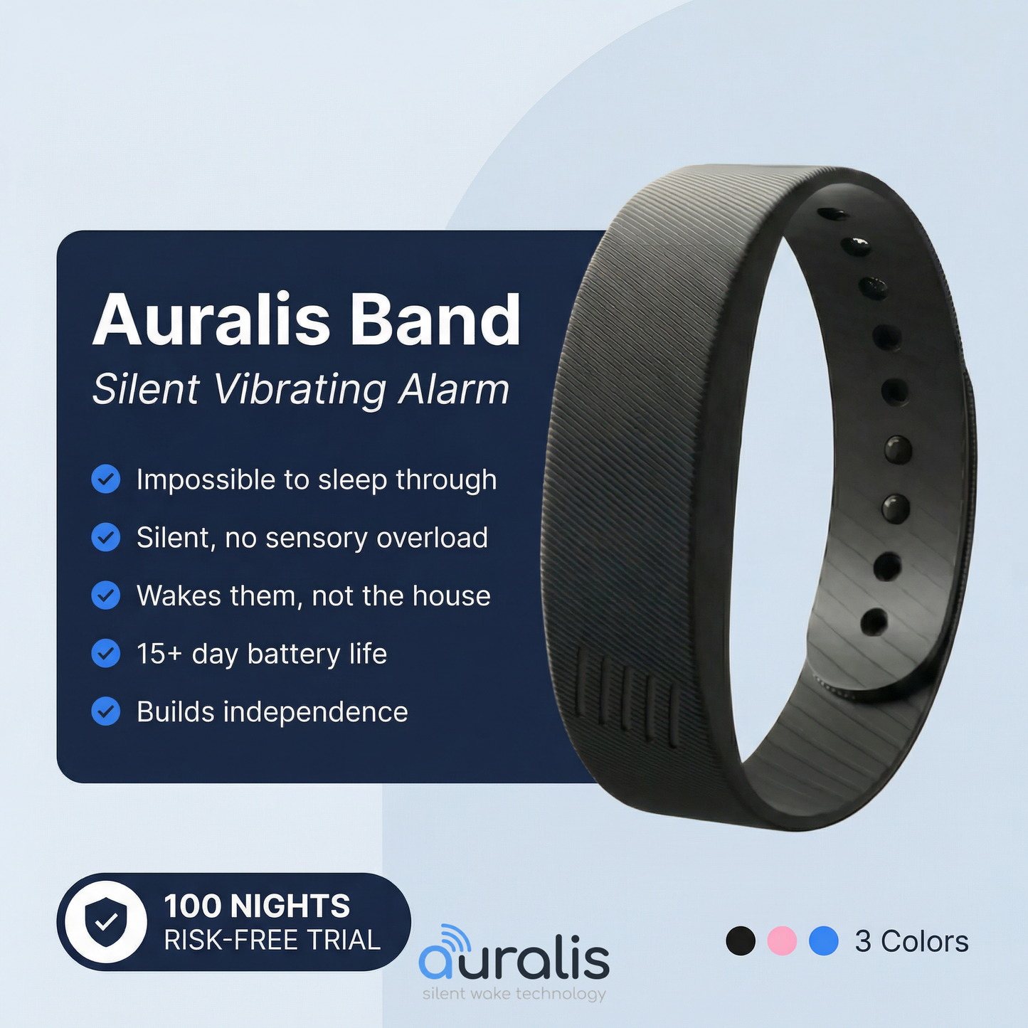 Auralis Silent Vibrating Alarm for ADHD & Autistic Kids and Teens